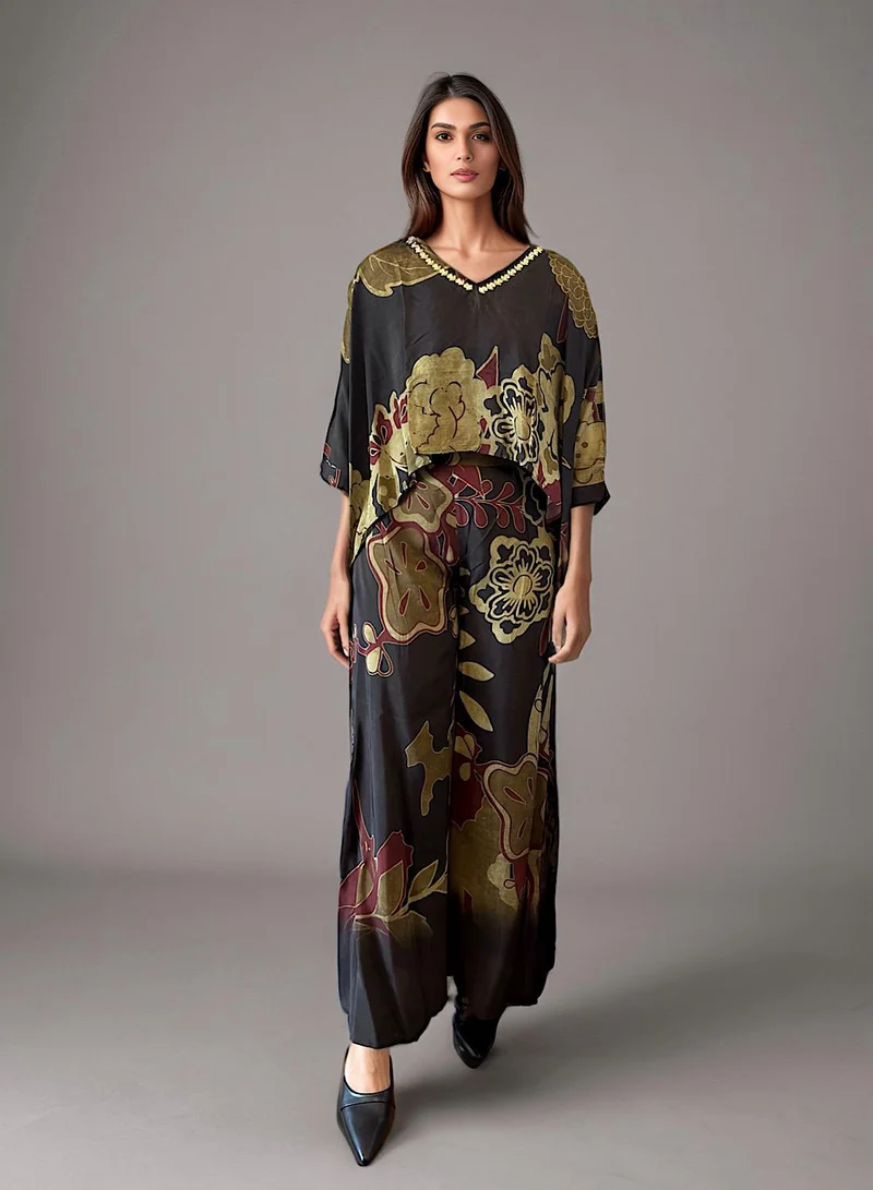 إكستاسي فستان بطيات مطبوعة